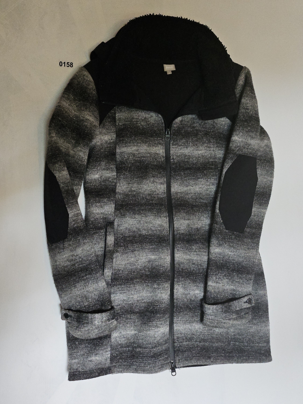 Bench Black & Gray Ombre Zip-Up Pea Coat with Sherpa Collar 158